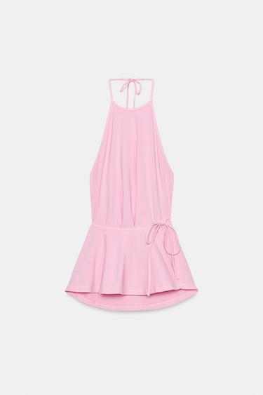 HALTER TOP WITH WAISTBAND - Pink by Zara - Image 5