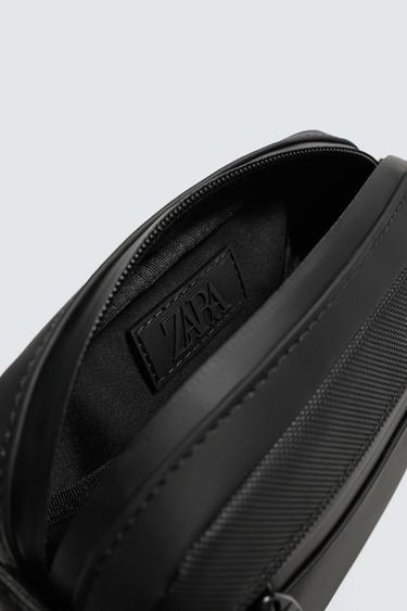RUBBERISED TEXTURED CROSSBODY BAG - Black by Zara - Image 5