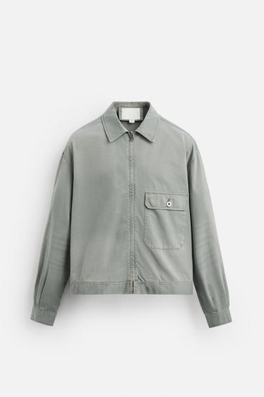 FADED VINTAGE-EFFECT PRINT JACKET - Grey by Zara