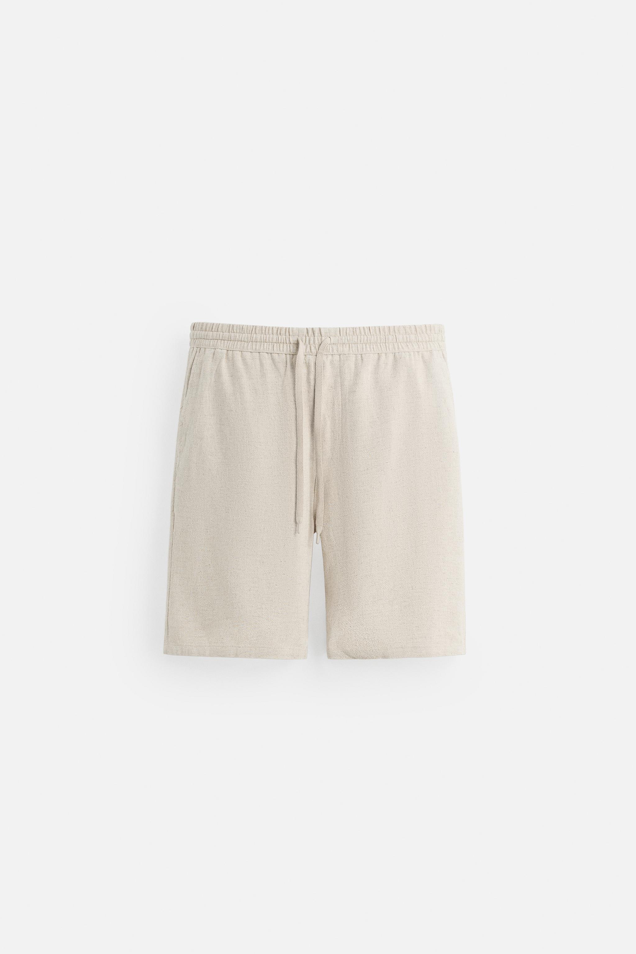 LINEN - VISCOSE SHORTS - Light beige | ZARA United States