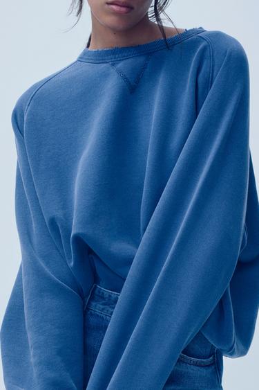 SWEAT EFFET DÉLAVÉ - Bleu de Zara - Image 2