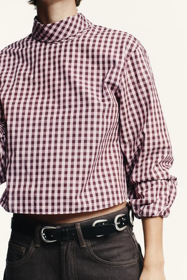 GINGHAM POPLIN SHIRT - Pinks by Zara - Image 2