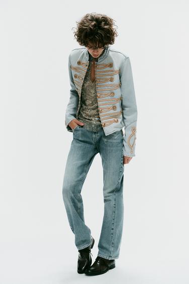 VESTE EN JEAN TRF À BOUTONS - Bleu clair de Zara - Image 4