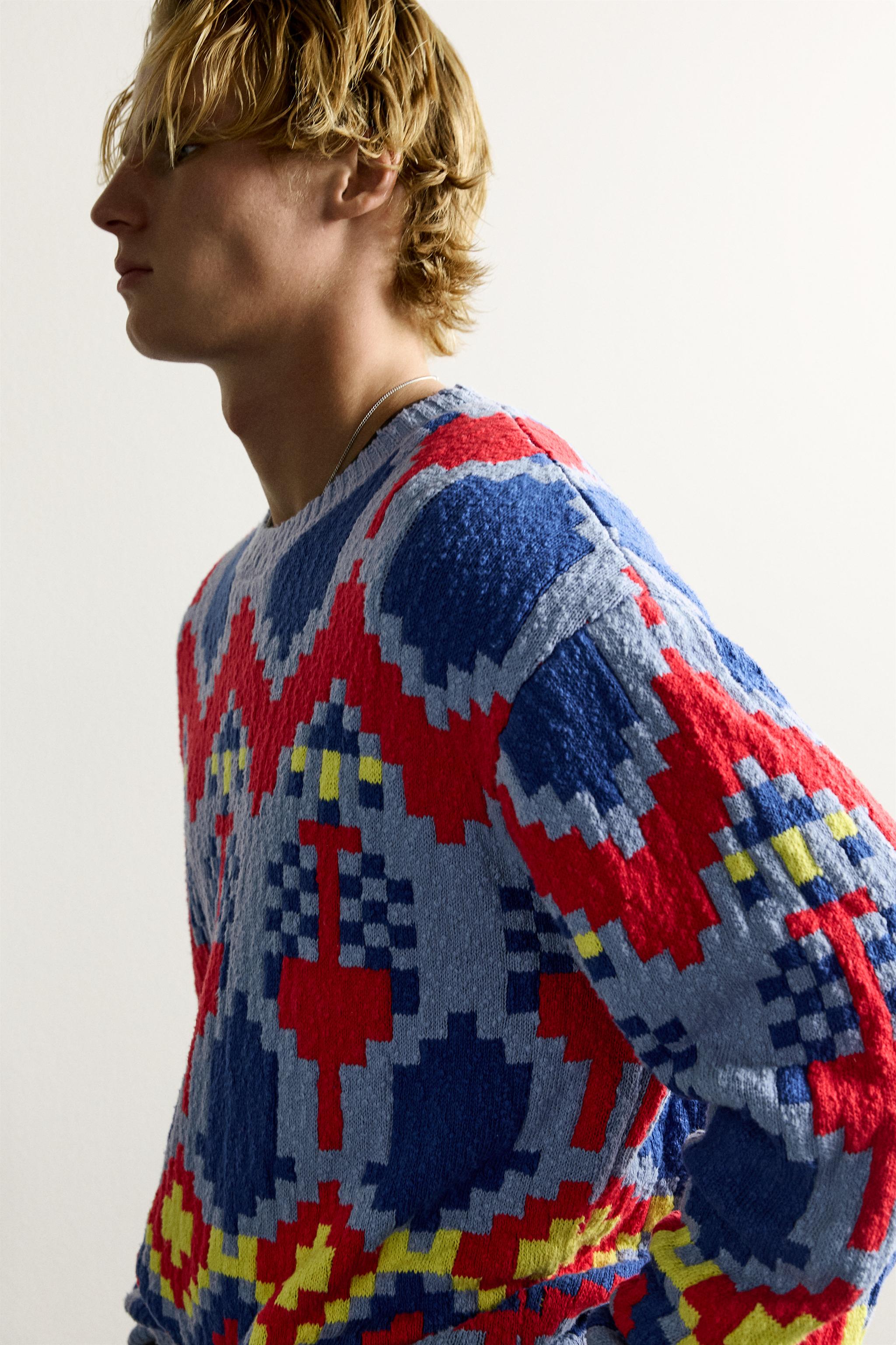 GEOMETRIC JACQUARD RELAXED FIT JUMPER