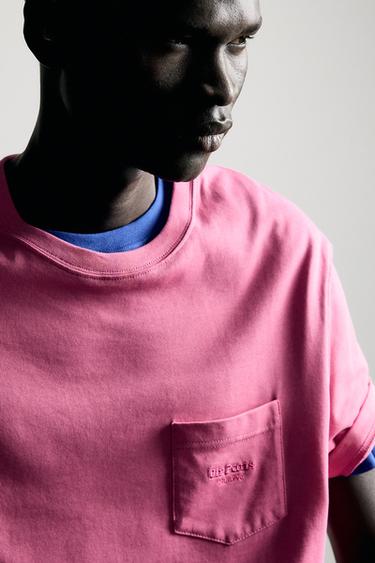 0FR. PARIS X ZARA 자수 포켓 티셔츠 - Zara 라이트 로즈