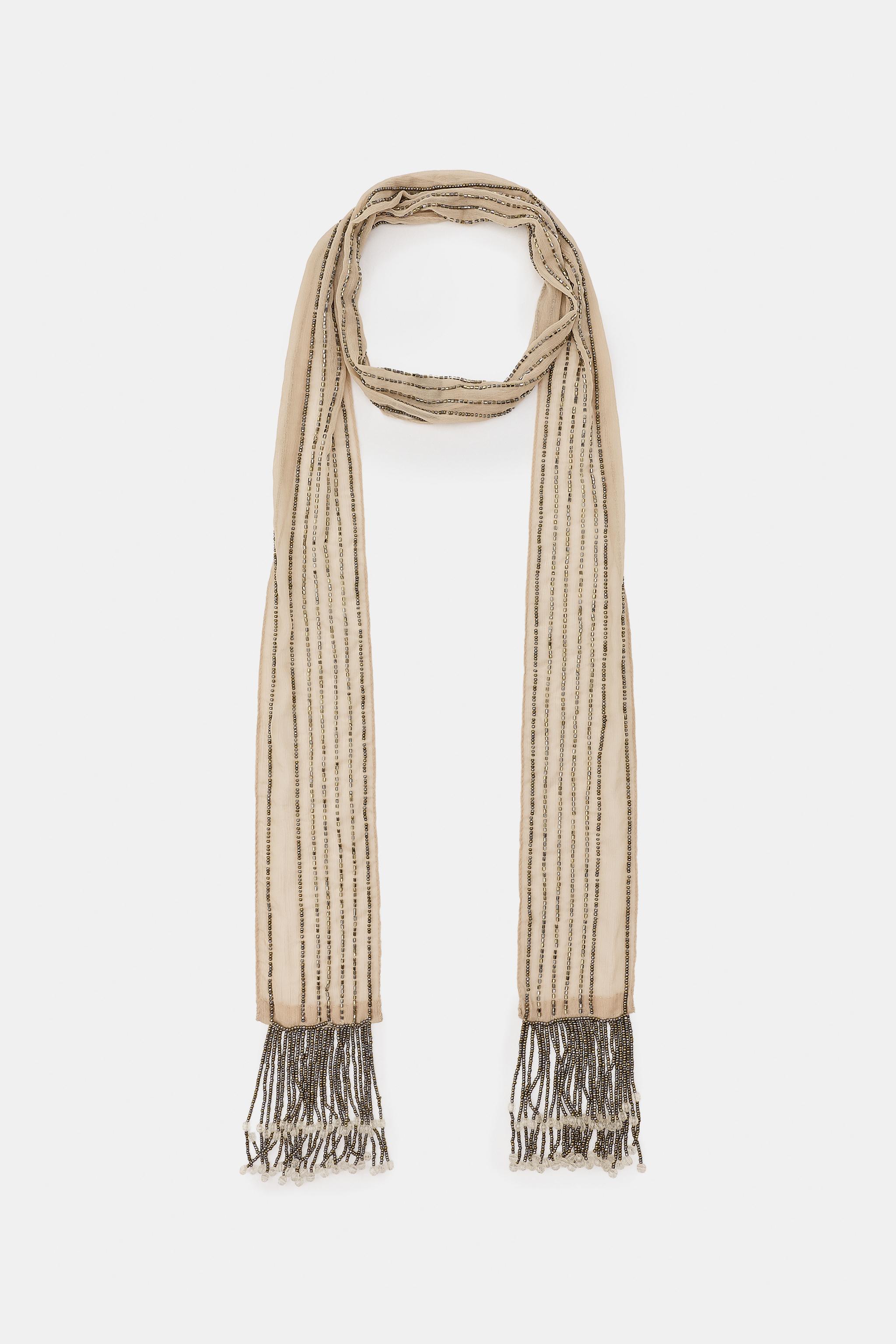 erinaマントルピース　アンジュタイプ BEADED FRINGE SCARF - Golden | ZARA United States