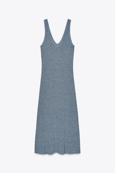 RUSTIC MIDI DRESS - Blue/White by Zara - Image 3
