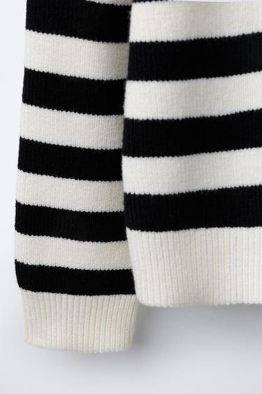 STRIPED KNIT SWEATER WITH ZIP - striped by Zara - Image 3