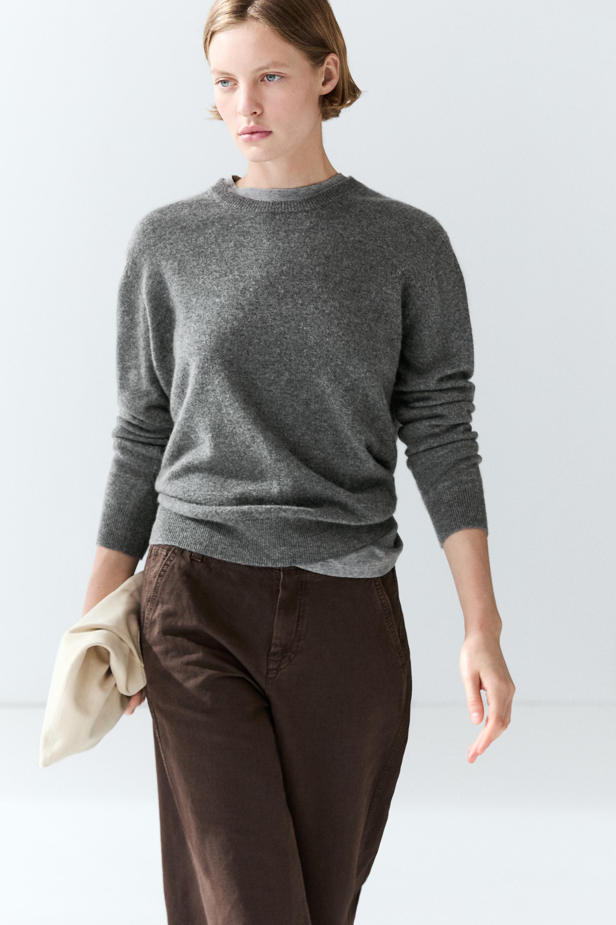 100% cashmere long sleeve sweater