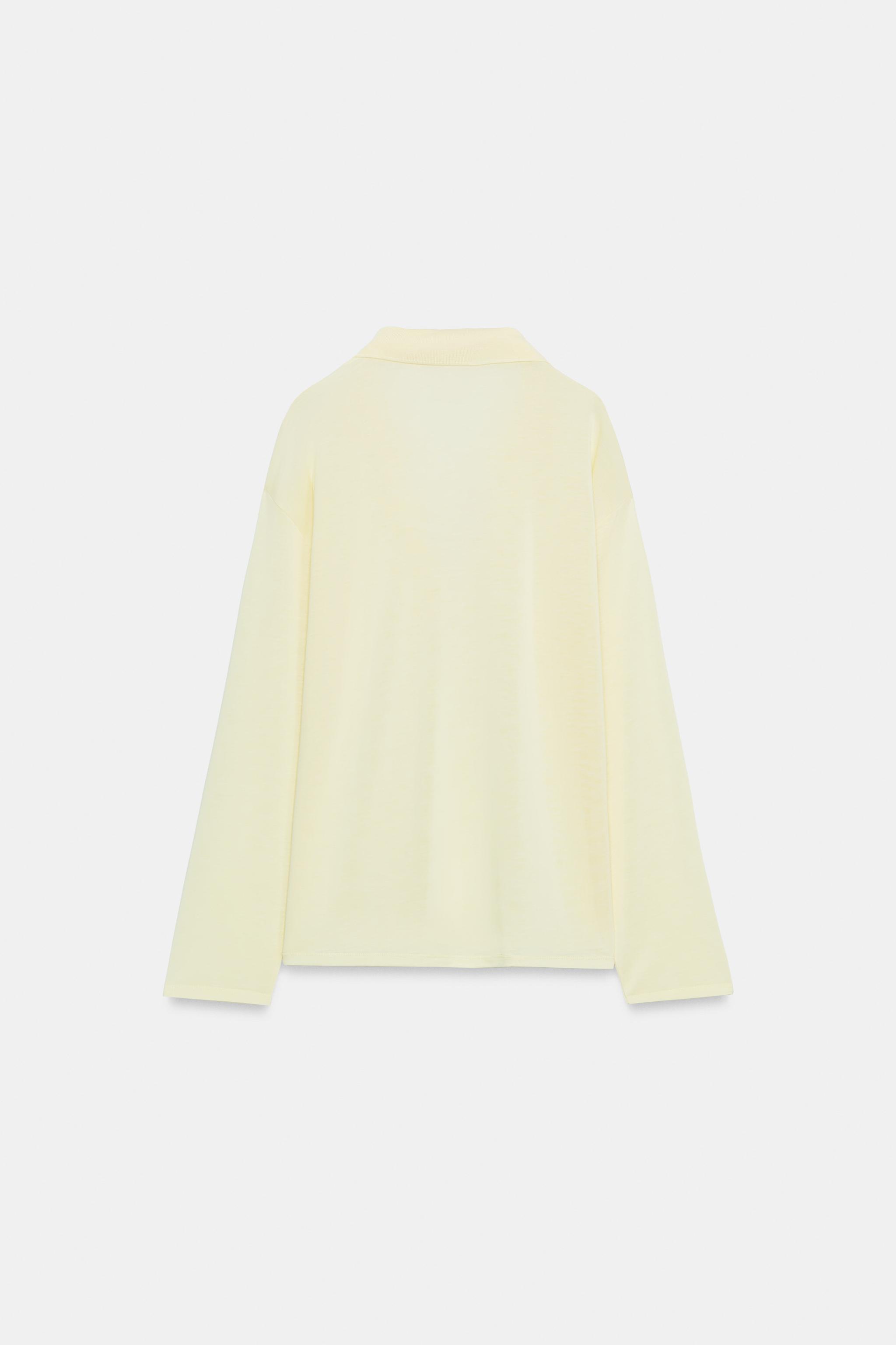 LONG SLEEVE FLOWY POLO SHIRT