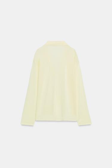 LONG SLEEVE FLUID POLO SHIRT - Yellow by Zara - Image 6