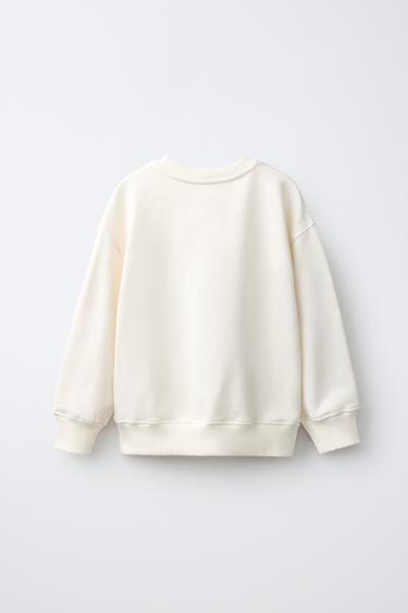 FLORAL APPLIQUÉ SWEATSHIRT — Ecru 2