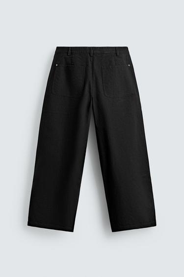 PANTALON COUPE LARGE FERMETURE BRANDENBOURG - Noir de Zara - Image 7