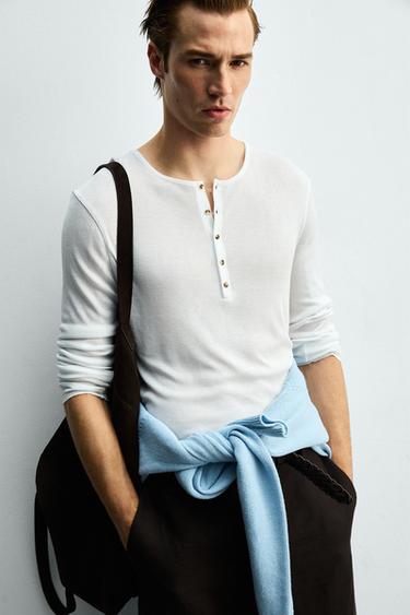 HAUT À COL TUNISIEN STRUCTURÉ EN VISCOSE - Blanc de Zara - Image 4