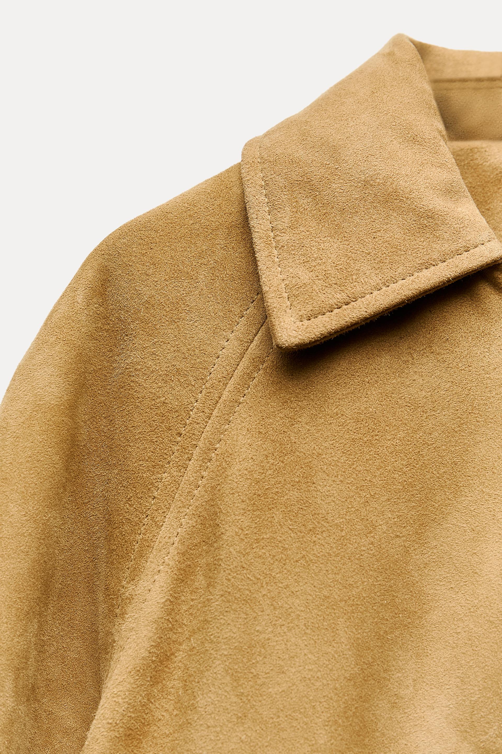 SUEDE LEATHER JACKET ZW COLLECTION - Light camel