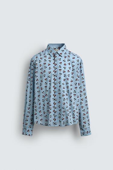 ÁO SƠ MI MINNIE + MICKEY MOUSE HARRY LAMBERT FOR ZARA X DISNEY - Màu chàm từ Zara