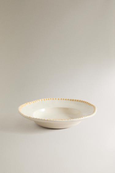 FISH EARTHENWARE DESSERT PLATE — Yellow 2
