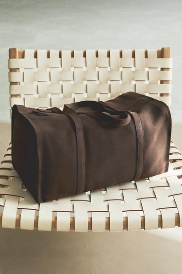 FADED LEATHER TRAVEL BAG - Brown by Zara - Image 6
