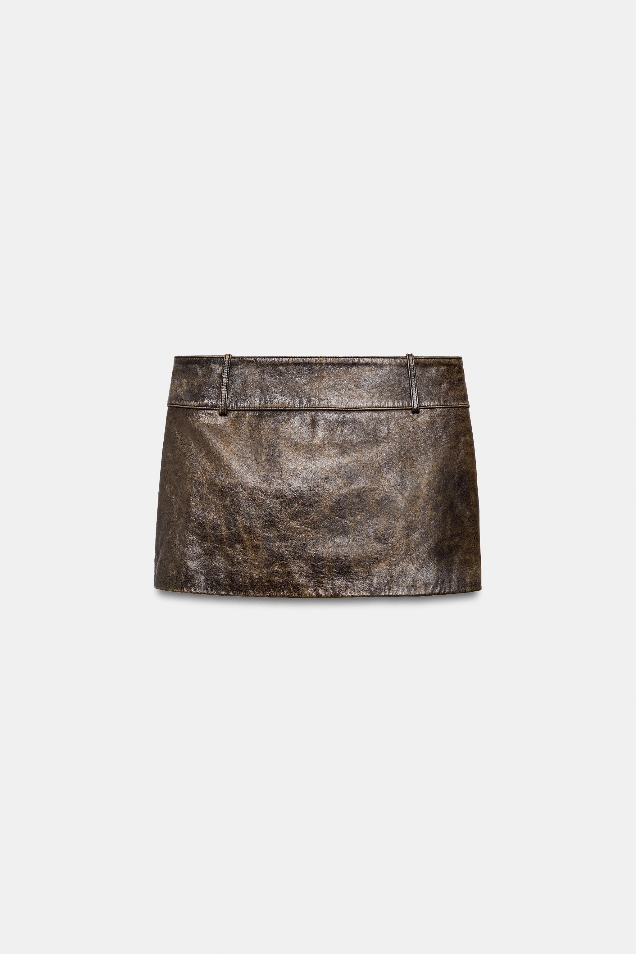 100% LEATHER MINI SKIRT ZW COLLECTION LIMITED EDITION