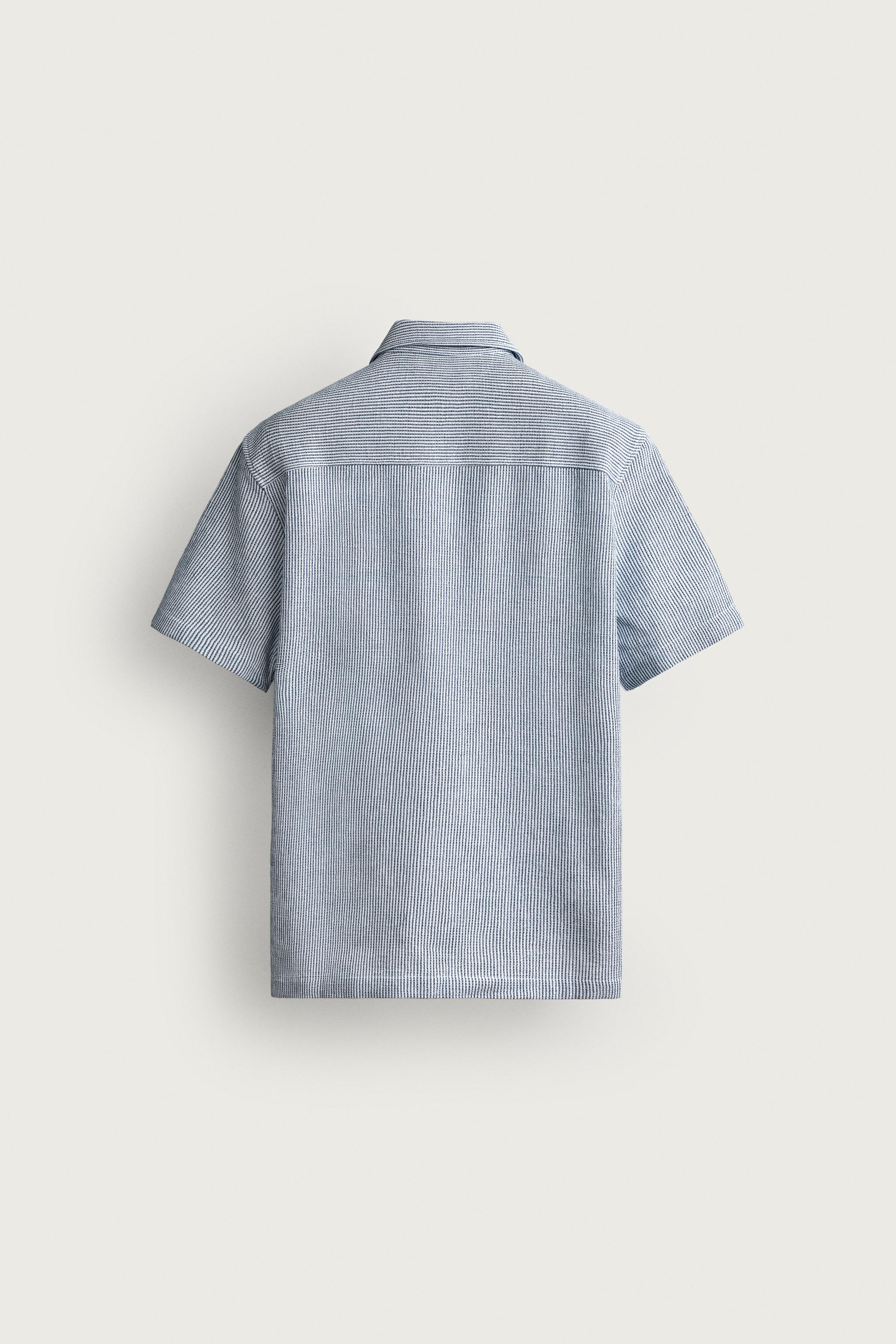 Zara REGULAR FIT DOKULU GÖMLEK görsel 8