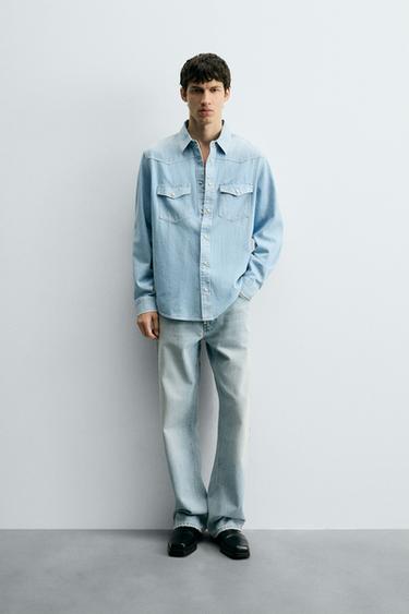 CAMISA DENIM WESTERN - Azul claro de Zara - Imagen 0
