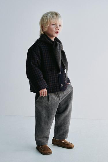 HOODED CHECK OVERSHIRT - Brown by Zara - Image 5