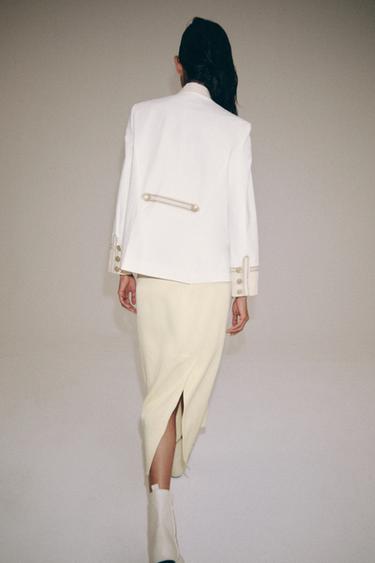 JACKE MIT KNEBELKNÖPFEN ZW COLLECTION - Weiß von Zara