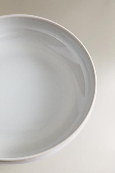 SOUP PLATE WITH ECRU RIM - White by Zara - Image 2