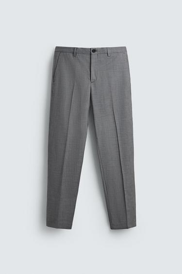 PANTALÓN TRAJE ESTRUCTURA - Gris de Zara