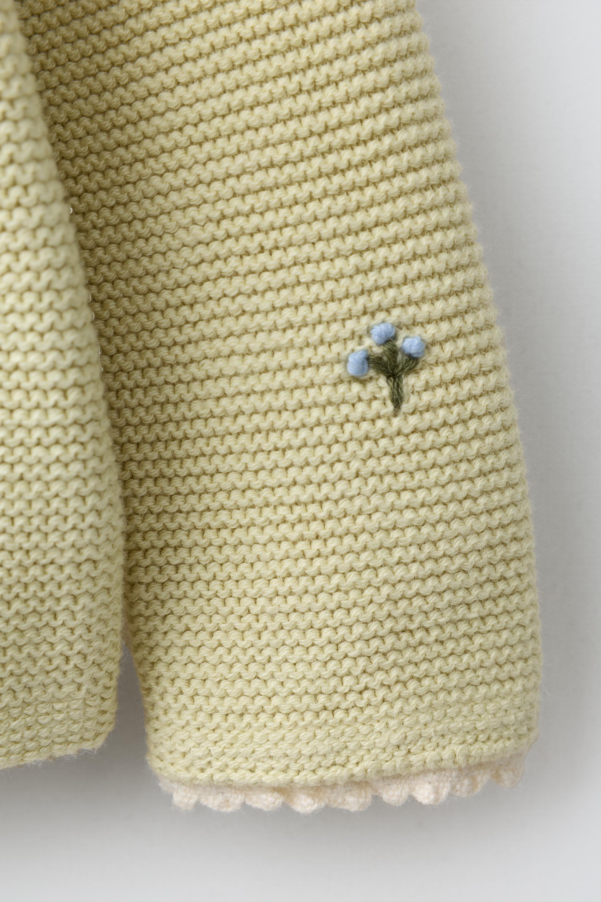 Детские свитеры Zara FLORAL EMBROIDERY LACE KNIT JUMPER — фото 3