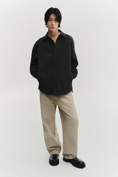 Zara BAGGY FIT 牛仔褲 - 米色