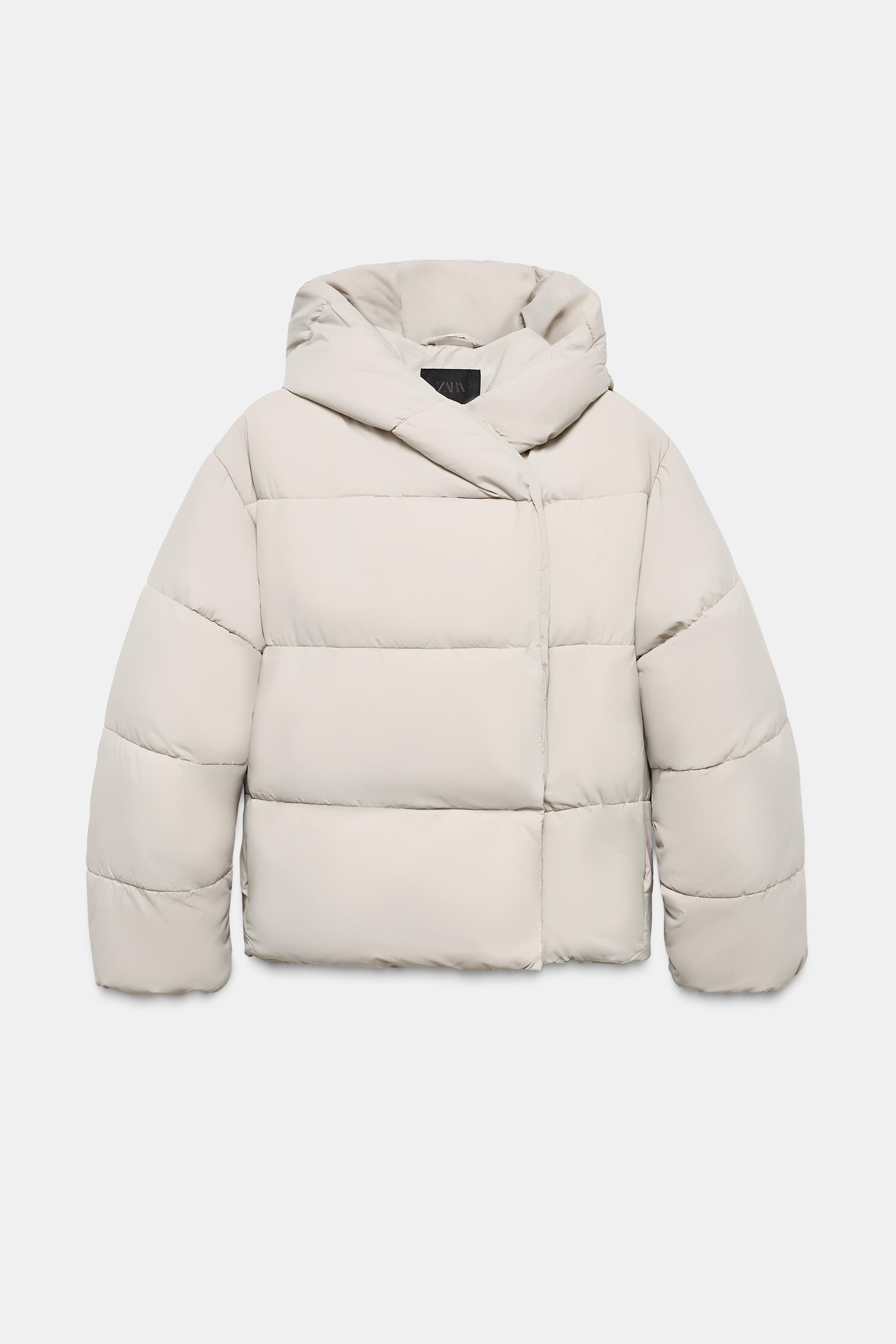 ZARA RECCO ホワイトフードジャケット S Zara Women's Recco Tech Water/Wind Resistant Ski Jacket CD4