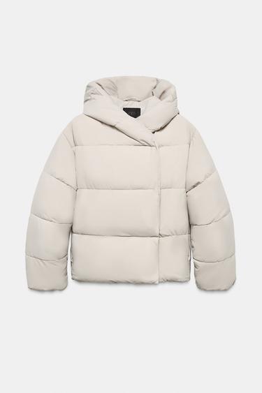 СТЬОБАНА КУРТКА WATER REPELLENT З КАПЮШОНОМ - Беж Zara