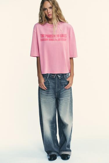 CAMISETA EFECTO LAVADO LAS SUPER NENAS™ - Rosa de Zara
