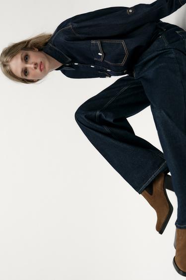 БОТИНКИ ЧЕЛСИ НА ВЫСОКОМ КАБЛУКЕ С ПЕТЕЛЬКАМИ — Коричневый от Zara