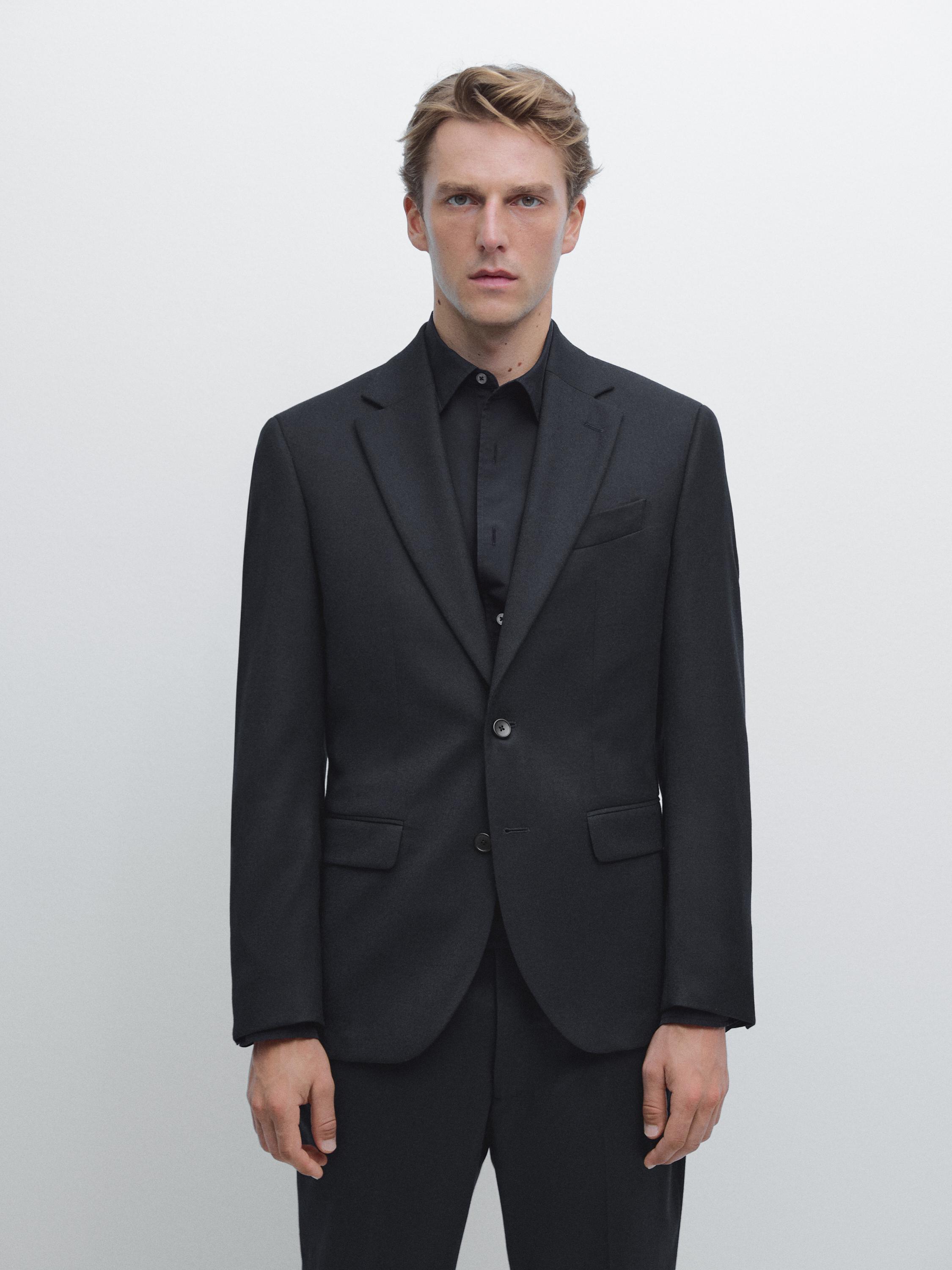 American wool blend flannel suit