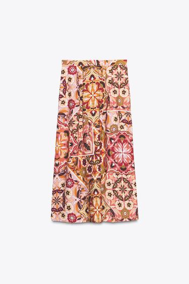 PRINTED RUSTIC MIDI SKIRT - Multicoloured by Zara - Image 6