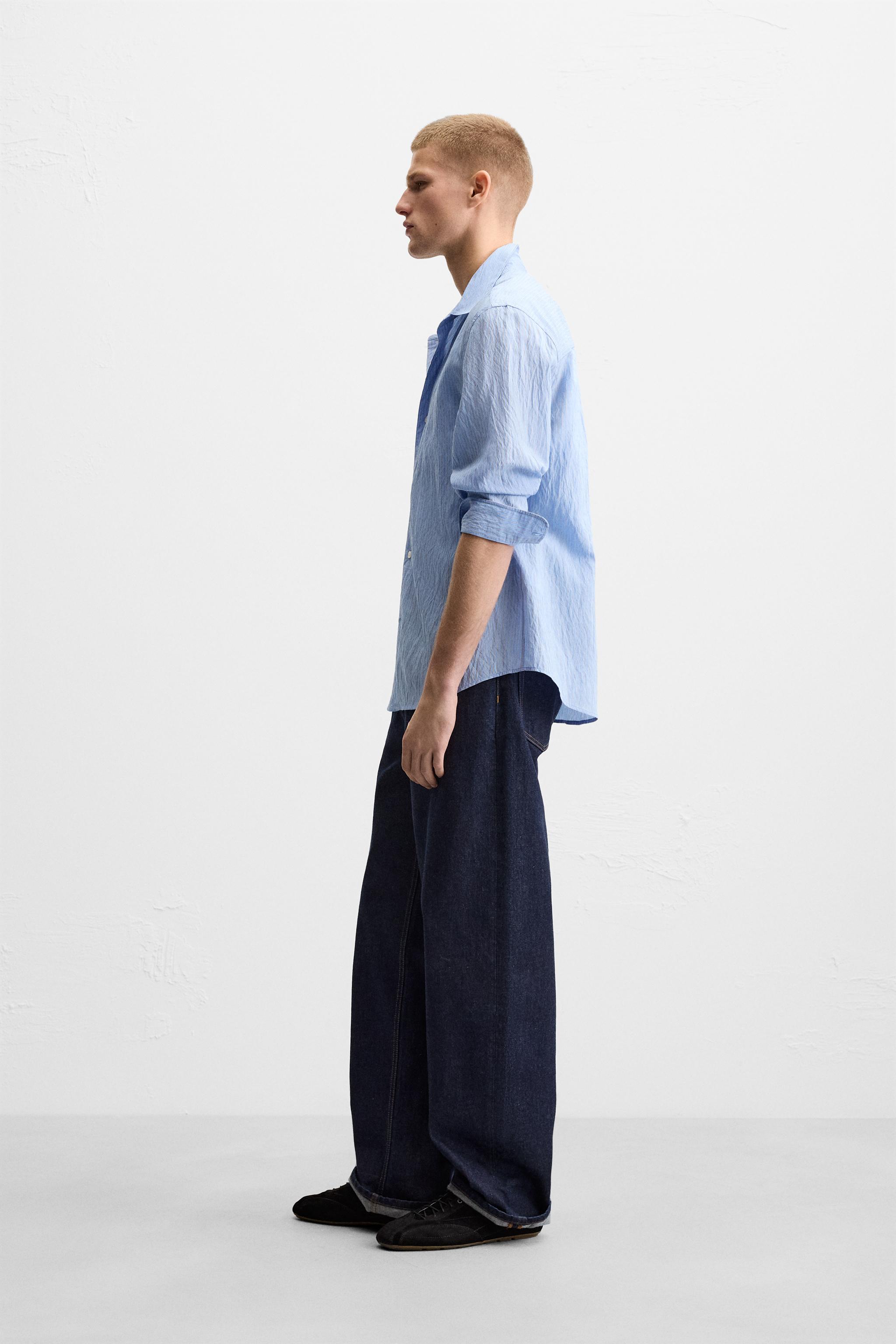 【ZARA】フルイドニットTシャツ ストライプ | 0304/406/104 ストライプ フルイドシャツ - ピンク | ZARA Japan / 日本