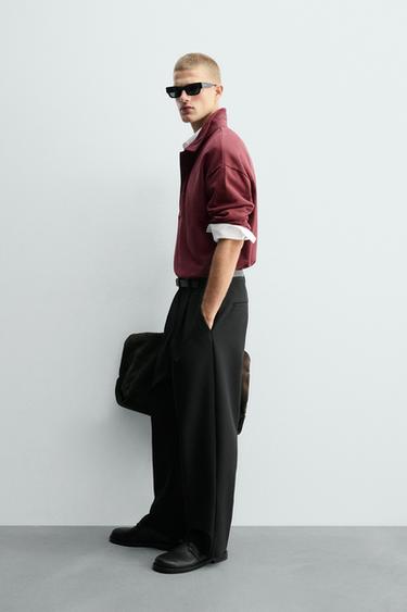 BOXY FIT POLO SHIRT - Burgundy by Zara - Image 3