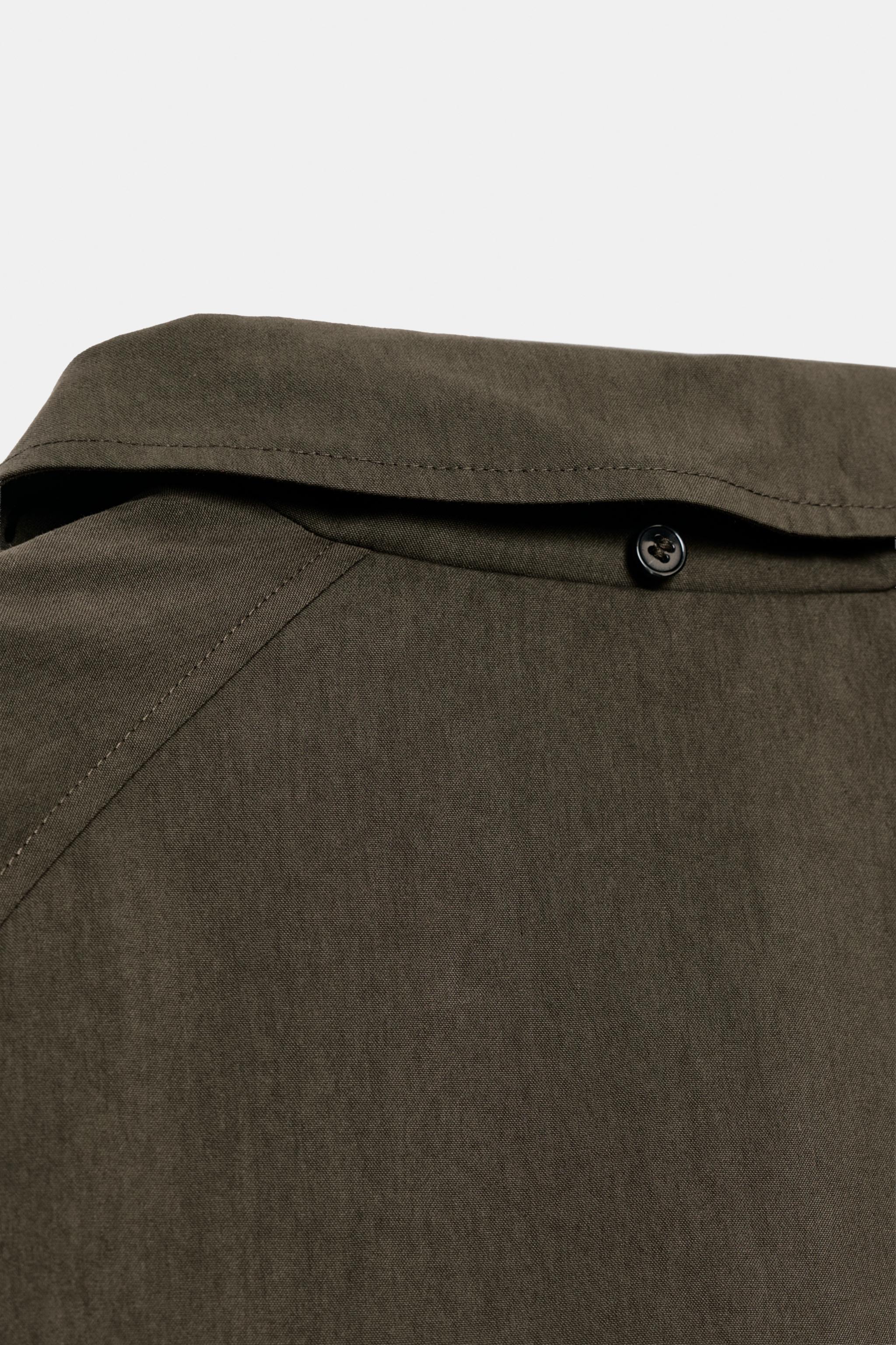 BLOUSON TRENCH COURT À CAPUCHE EN DAIM