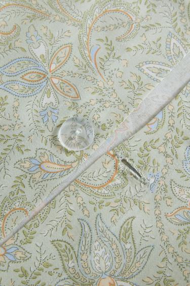 PAISLEY SATEEN DUVET COVER - Green by Zara