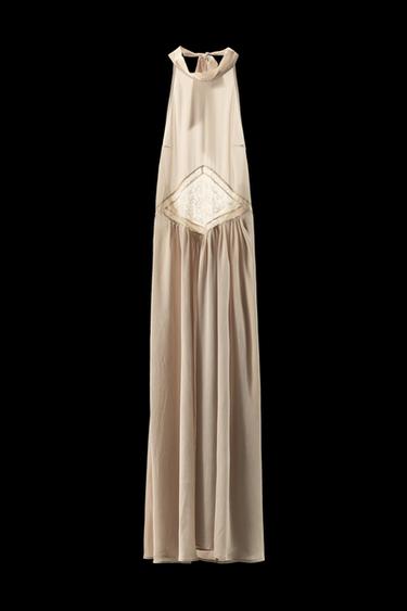 VESTIDO MIDI BORDADO - Crudo medio de Zara - Imagen 0
