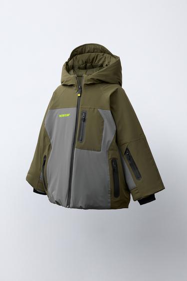 BLOUSON À CAPUCHE COLOR BLOCK IMPERMÉABLE ET COUPE-VENT SYSTÈME RECCO® COLLECTION SKI - Kaki de Zara - Image 1