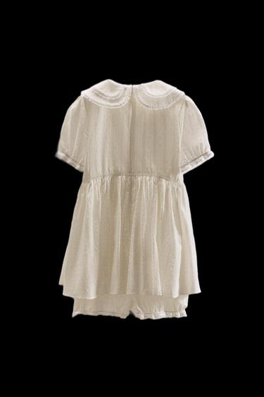 VESTIDO MONO CUELLO BOBO PLUMETI - Crudo de Zara