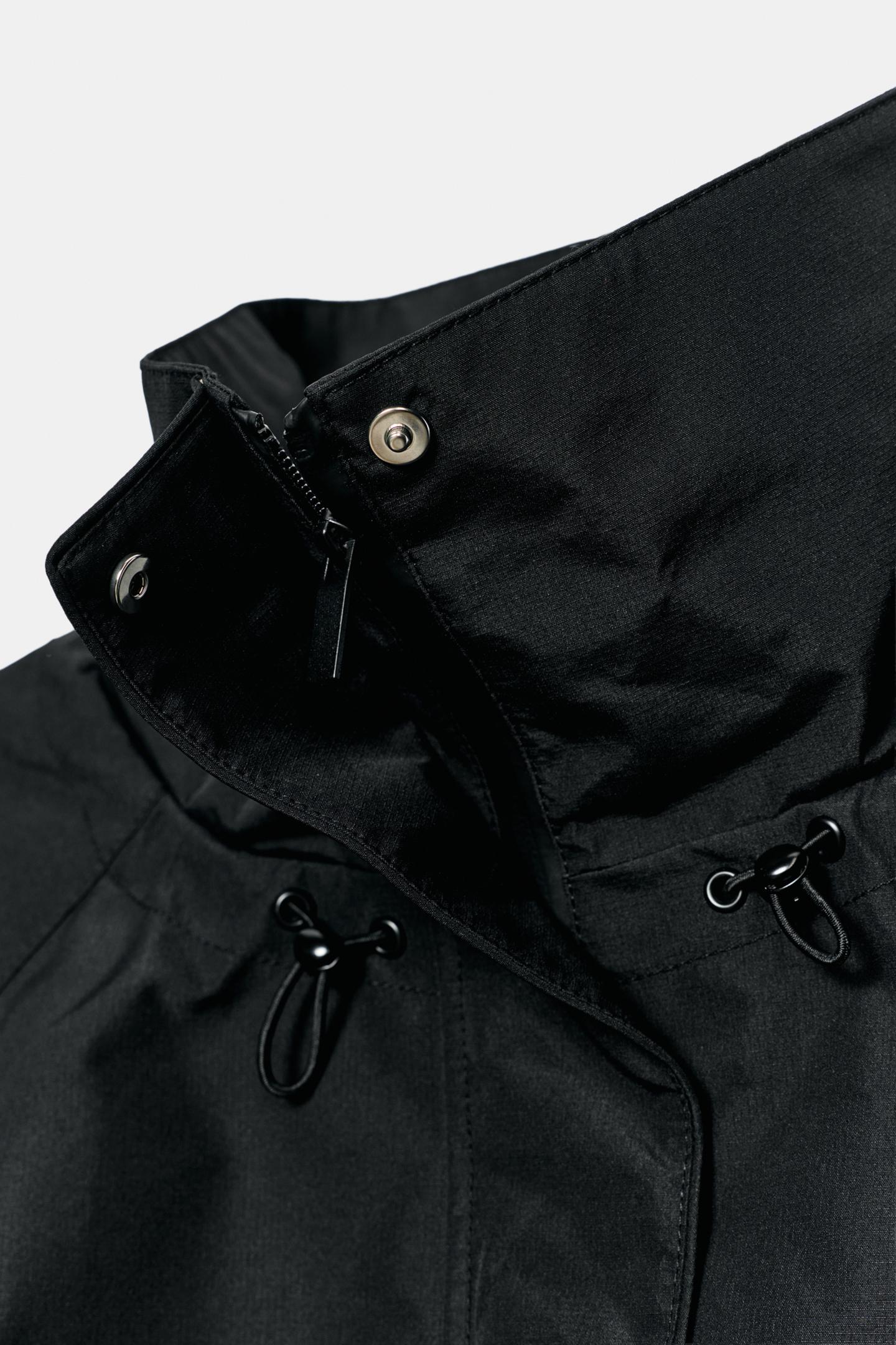 Женская куртка Zara Water-Repellent Windproof Long, цвет: Чёрный — фото 10