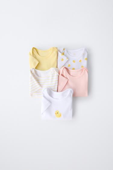 PACK CINCO BODIES PATITOS - Blanco de Zara