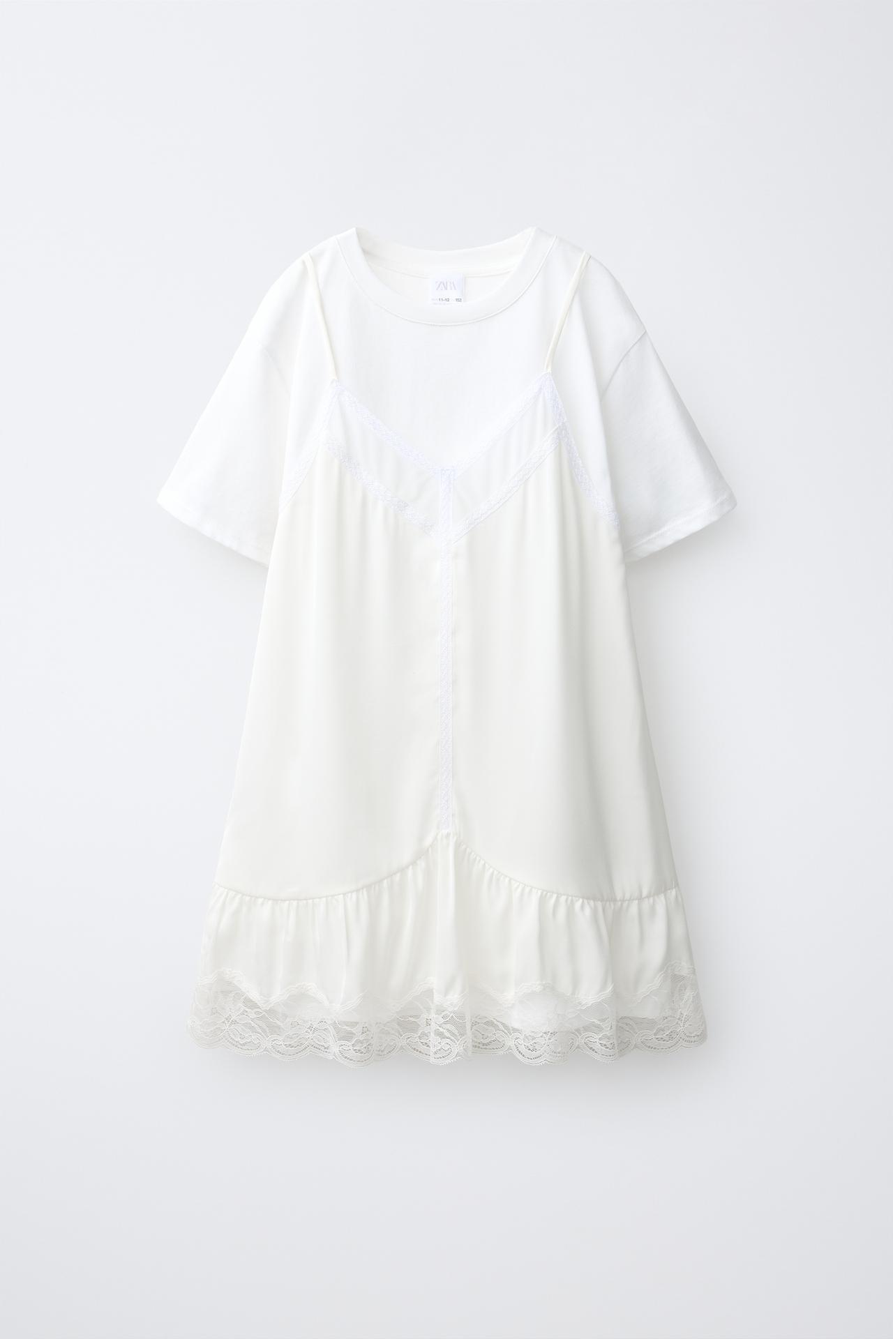 COMBINATION SLIP DRESS — White