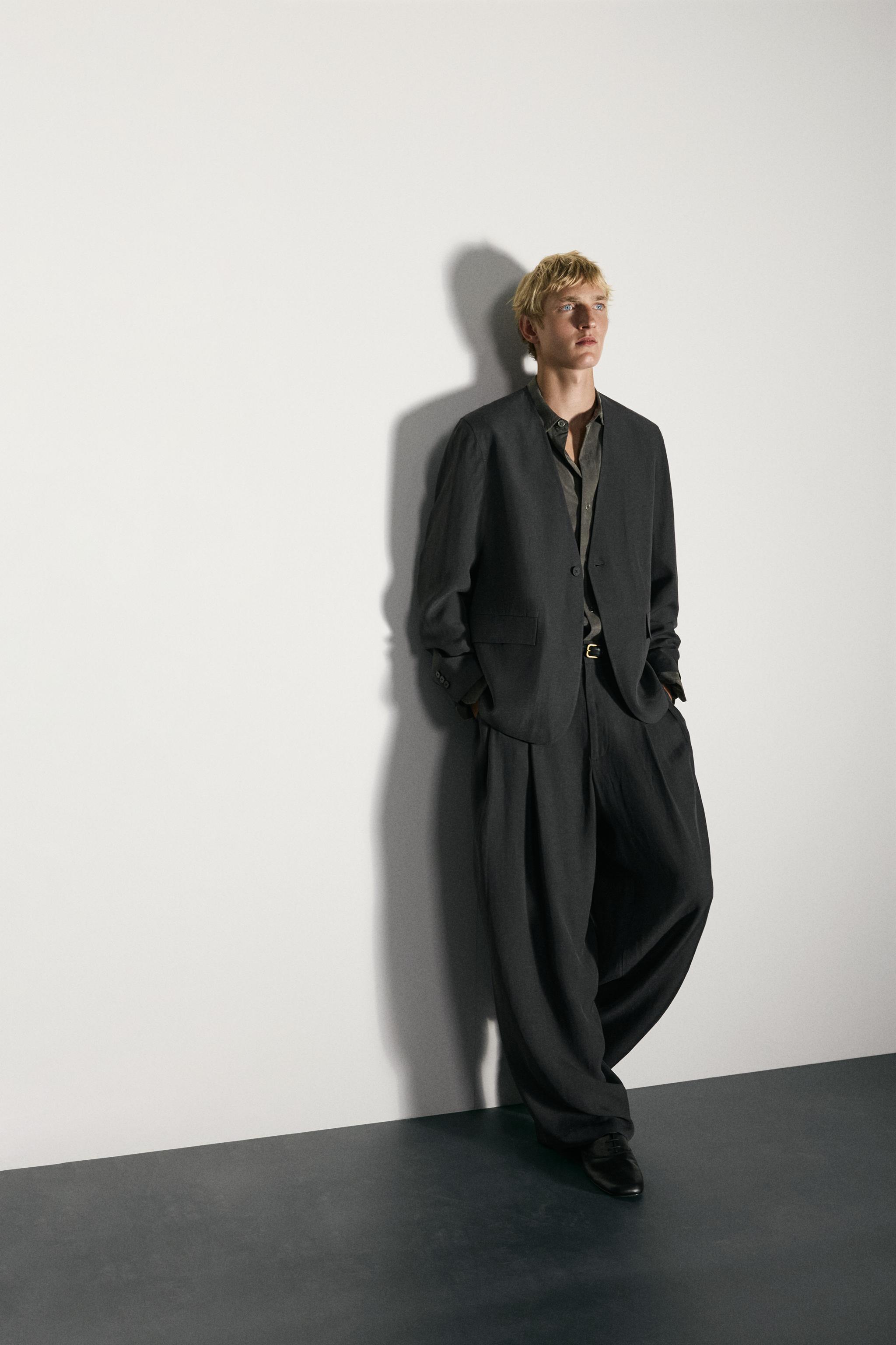 Мужские брюки Zara RELAXED FIT WIDE LEG SUIT PANTS — фото 5