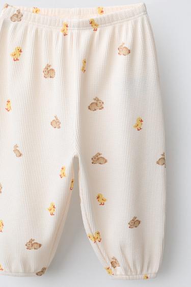 ENSEMBLE TEXTURÉ T-SHIRT ET PANTALON LAPINS - Crème de Zara - Image 4