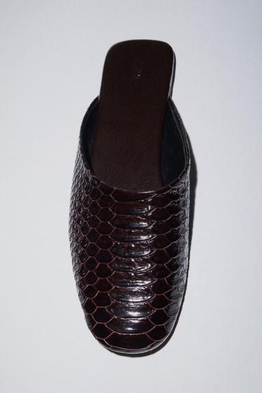 LIMITED EDITION LEATHER MULES - Chocolate Brown by Zara